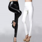 2016 Women Leather Pants thin spring autumn high waist Slim elastic PU pencil pants for woman black white32660311202