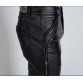 2016 men winter fashion skinny PU leather tight pants slim male black red white motorcycle PU faux leather zipper pants