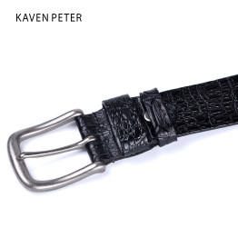 2017 Cowskin Belt Crocodile Pattern Luxury Designer Belts Men High Quality 100% Genuine Leather Ancient Silver Metal Buckle 