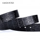 2017 Cowskin Belt Crocodile Pattern Luxury Designer Belts Men High Quality 100% Genuine Leather Ancient Silver Metal Buckle 