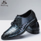 2017 Genuine leather big man shoe US size 9 designer vintage flat pointed toe handmade red black blue oxford shoes for men