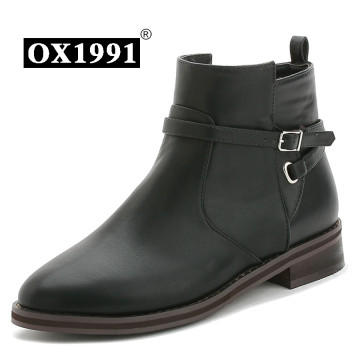2017 New Design OX1991 Brand Women Spring Boots Soft PU Leather Women shoes Hoof Heels fashion Women Boots32732149037