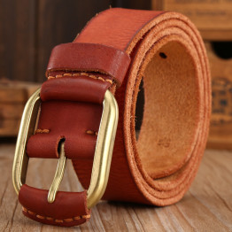 2017 hot designer belts men high Quality brown luxury 100% real full grain cowhide genuine leather fashion cowboys for women red