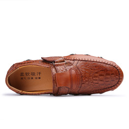 Aleader New Men Shoes Casual Big Size Comfortable Flats Shoes For Men Leather Designer Slip On Loafers Fashion Driving Moccasins