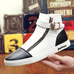 Autumn men leather boots zipper design Casual ankle boots boots rubber flat with shoes men boots QH068
