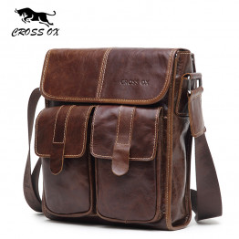 CROSS OX 2016 New Arrival Men's Shoulder Bag Satchel Genuine Cowhide Leather Messenger Bags For Men Rugged Portfolio SL387M