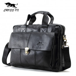 CROSS OX Genuine Leather Bag Casual Men Handbags Cowhide Men Crossbody Bag Men's Travel Bags Laptop Briefcase Bag for Man HB316F