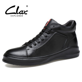 Clax Boot Men Black Genuine Leather Spring Autumn Men's Ankle Boots Fashion Designer Shoes Luxury Brand