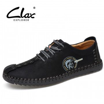 Clax Men Casual Leather Shoes 2017 Spring Summer Fashion Men&#39;s Footwear Designer Flat Walking Shoes Breathable32792466440