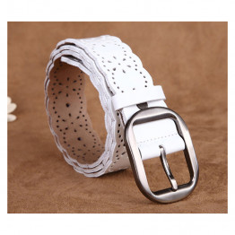 Designer Belts Women High Quality Cowskin Hollow Female Genuine Leather Straps White Black Red Color Lady Wide Waist Belt Luxury
