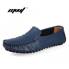 Handmade Men Loafers Casual Shoes Men's Flats Design Men Driving Shoes Slip on Moccasins Soft Bottom Leather Shoes 