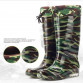 Hellozebra Men Winter Fashion Rain Boots Camouflage Chains Waterproof  Welly Plaid Knee-High Rainboots 2016 New Fashion Design32742696329