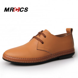 MRCCS Simple Design Men's Handmade Casual Shoes,Soft Leather Comfortable Flat Shoes,Vintage Simple Style Yellow/Brown/Black