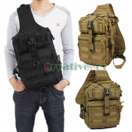 Men 600D Nylon Military Travel Riding Cross Body Messenger Shoulder Back pack Sling Chest Waterproof Bag