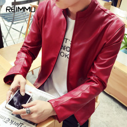 New Arrival 4 Color Mens Leather Suede High Quality Male Leather Jacket Famous Brand Red Leather Jacket Mens China Hot Sale 26