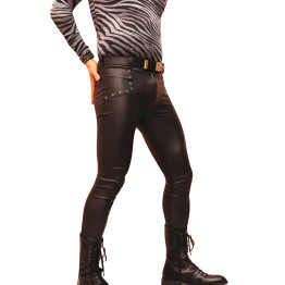 New Sexy Men Faux Leather Matte Pencil Pants Skinny Pants Casual Leggings Slim Fit Tight Gay Club Dance Wear FX1160 