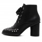 New brand design Lace-Up ankle boots fashion rivet punk style boots rough with strap heeled Shoes Women's Boots size 35-40