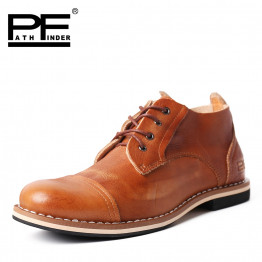 Pathfinder Vintage Men Winter Botas Warm Winter Shoes  Fashion High Quality Botas Designer Mans Shoes Zapatos Flats