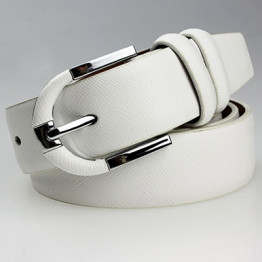 Promotion new arrival genuine leather belt women white with casual pin buckles designer belts men high quality free shipping