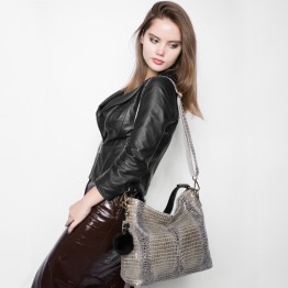 REALER Brand Women Handbag Genuine Leather Tote Bag Female Serpentine Pattern Leather Handbags Ladies Shoulder Messenger Bags