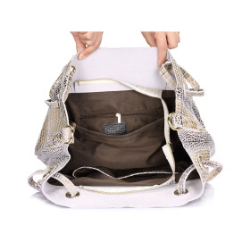 REALER brand design genuine leather shoulder bag female fashion serpentine pattern leather handbags women casual tote bag