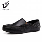 VESONAL 2017 Summer Breathable Soft Genuine Leather Flats Loafers Men Shoes Casual Luxury Fashion Slip On Driving Designer V103