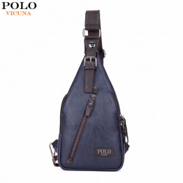 VICUNA POLO Famous Brand Theftproof Magnetic Button Open Leather Mens Chest Bags Fashion Travel Crossbody Bag Man Messenger Bag