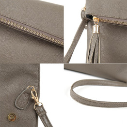 Women Leather Fashion Messenger Bag Tassel Fold Cover Sling Girl Shoulder Crossbody Bag Famous Brand Design Envelope Bolsas